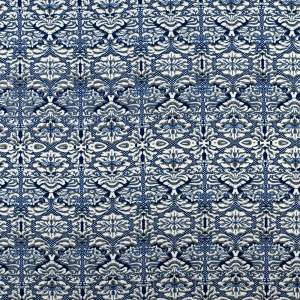 Tkanina Barbie wzór ornamenty kolor granatowy