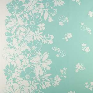 Tkanina Barbie wzór kwiaty kolor seledynowy KUPON 110 cm