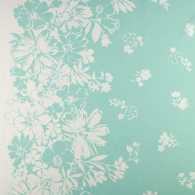 Tkanina Barbie wzór kwiaty kolor seledynowy KUPON 110 cm