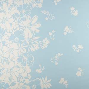 Tkanina Barbie wzór kwiaty kolor błękitny KUPON 110 cm