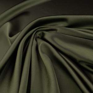 Tkanina satyna krepa kolor ciemna oliwka