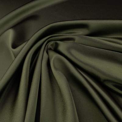 Tkanina satyna krepa kolor ciemna oliwka