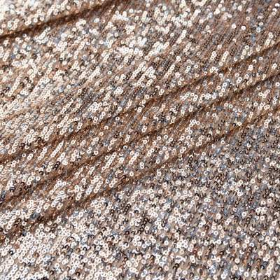 Cekiny na siatce brązowo srebrny