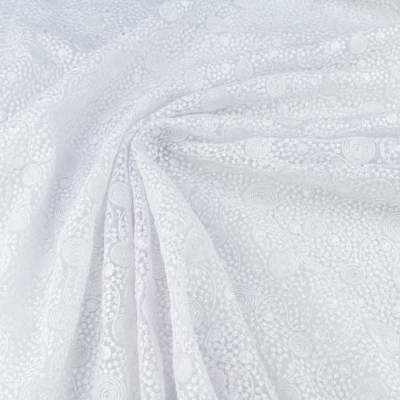 Koronka materiał w kwiaty kolor biały