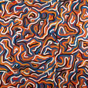 Tkanina wiskoza twill wzór sznurki odcienie czerwieni