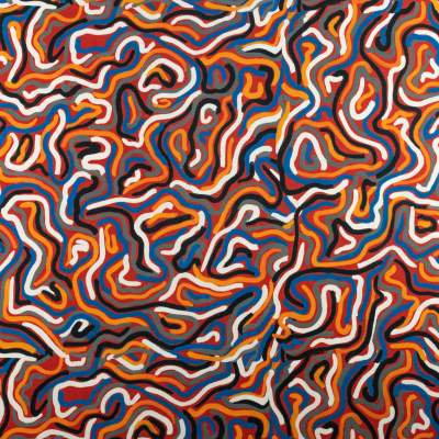 Tkanina wiskoza twill wzór sznurki odcienie czerwieni