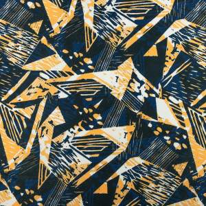 Tkanina wiskoza twill wzór abstrakcyjny kolor granatowy