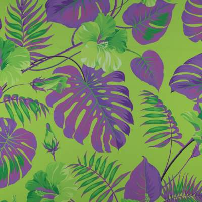 Tkanina wiskoza twill wzór monstera kolor zielony