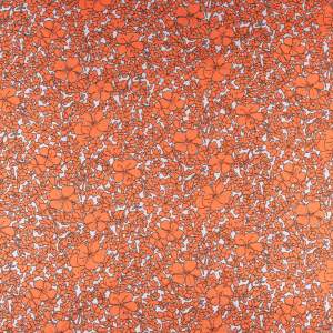 Tkanina wiskoza twill wzór kwiaty na białym tle