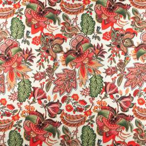 Tkanina wiskoza twill w kwiaty tło kremowe