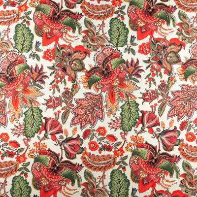 Tkanina wiskoza twill w kwiaty tło kremowe