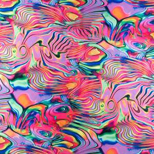 Dzianina jersey ITY Kimo wzór mazany odcienie różowego