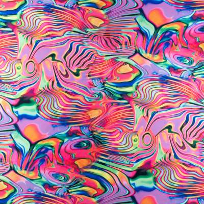 Dzianina jersey ITY Kimo wzór mazany odcienie różowego