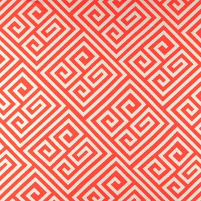 Dzianina jersey ITY Kimo wzór grecki kolor czerwony