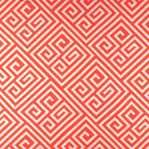 Dzianina jersey ITY Kimo wzór grecki kolor czerwony