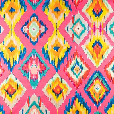 Dzianina jersey ITY Kimo wzór abstrakcja ethnic kolor różowy