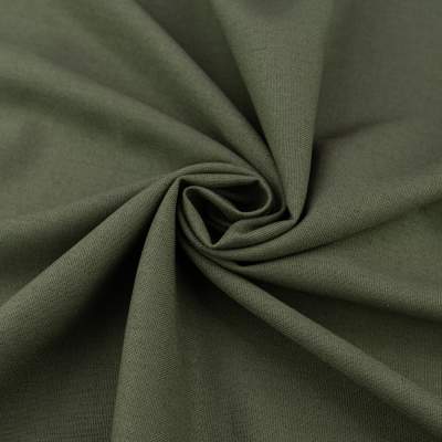 Len materiał kolor oliwkowy