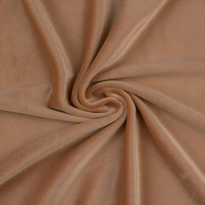 Dzianina velvet soft ubraniowy kolor orzechowy 