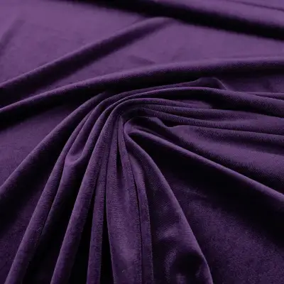 Dzianina Welur Cuba - Fioletowy