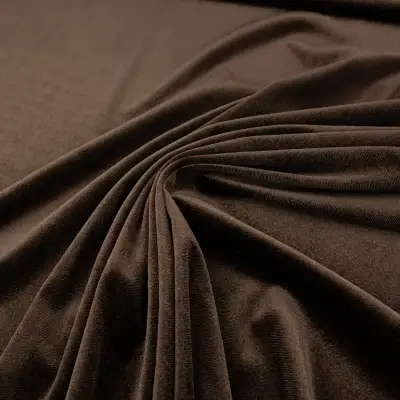 Dzianina Welur Cuba - Brązowy