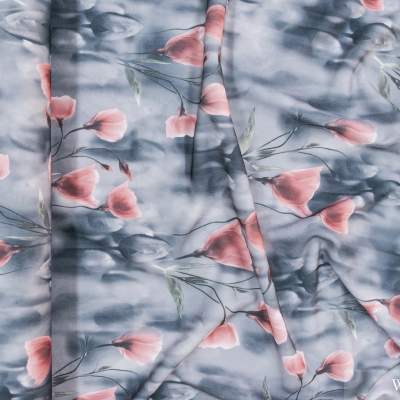 Dzianina nurek - wzór kwiatowy