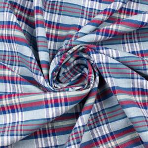 Bawełna wzór krata odcienie niebieskiego