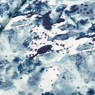 Tkanina wiskoza tie dye granatowy