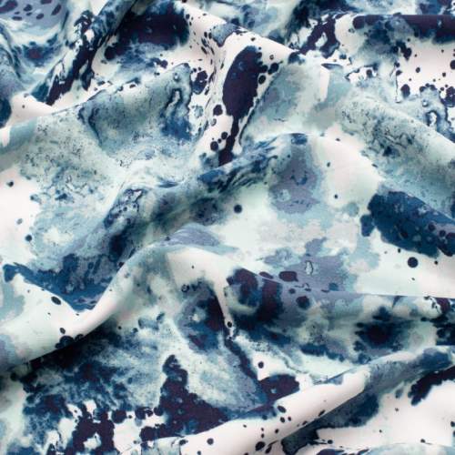 Tkanina wiskoza tie dye granatowy