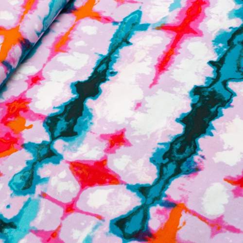 Tkanina wiskoza tie dye róż