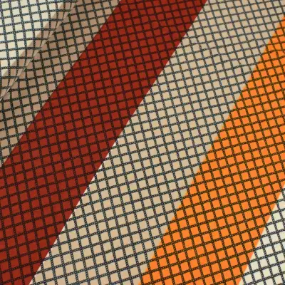 Dzianina jersey ity wzór geometryczny beżowy/żółty