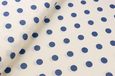 Jersey bawełniany wzór grochy brokatowe, tło ecru