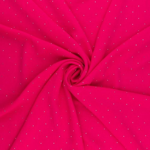 Tkanina American Krepa z cyrkoniami kolor magenta