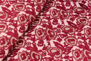 Koronka stabilna wzór kwiaty winny mieniąca nitka