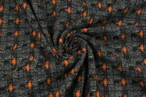 Tkanina akrylowa krata brąz / czarny