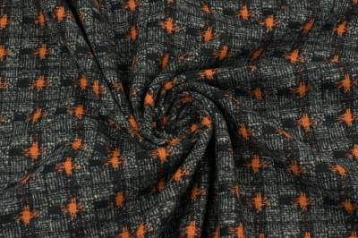 Tkanina akrylowa krata brąz / czarny