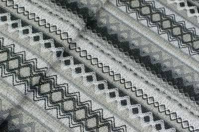Tkanina płaszczowa wzór aztecki odcienie szarości
