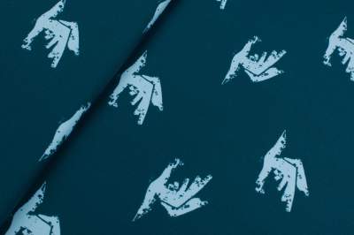 Dresówka pętelka wzór ptaki, tło marengo