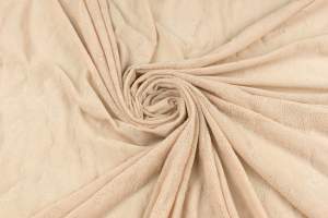 Koronka siatka elastyczna flok kwiaty kolor beżowy