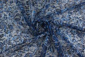 Koronka stabilna janet kolor granatowy / biały