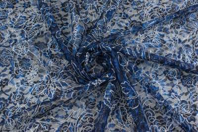 Koronka stabilna janet kolor granatowy / biały