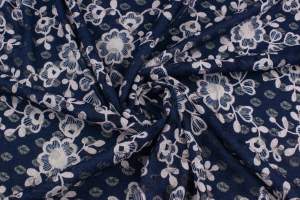 Koronka stabilna ajena kolor granatowo / biały