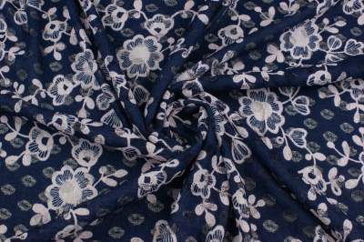 Koronka stabilna ajena kolor granatowo / biały