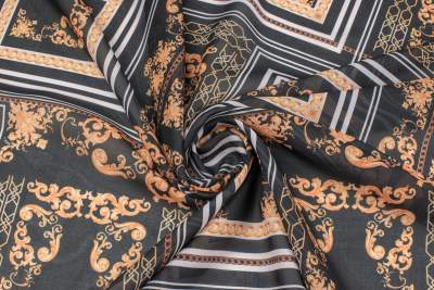 Tkanina szyfon wzór włoski kolor czarny