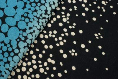 Dzianina swetrowa angora wzór groszki kolor turkusowy