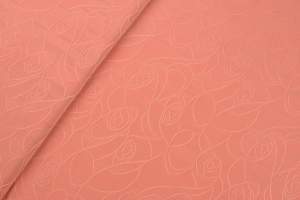 Dzianina jersey ity wzór kwiaty kolor brzoskwiniowy 