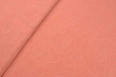 Dzianina jersey ity wzór kwiaty kolor brzoskwiniowy 