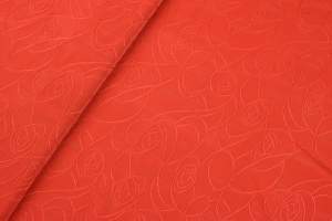 Dzianina jersey ity wzór kwiaty kolor truskawkowy