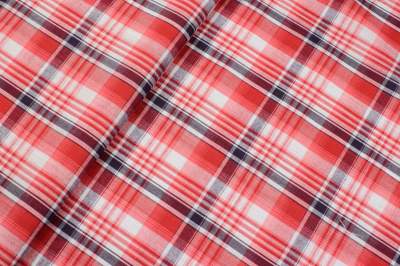 Tkanina bawełna wzór krata kolor czerwony / granatowy