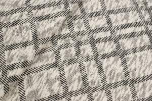 Dzianina swetrowa wzór krata kolor kremowy / czarny