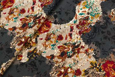 Zara nurek wzór tkany kwiat kolorowy 